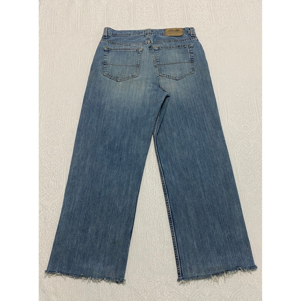 Urban Pipeline Jeans Men's 32×27 Distressed Raw Hem Relaxed‎ Wide Leg Whiskers
